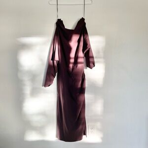 H&M Long Sleeve Burgundy Dress